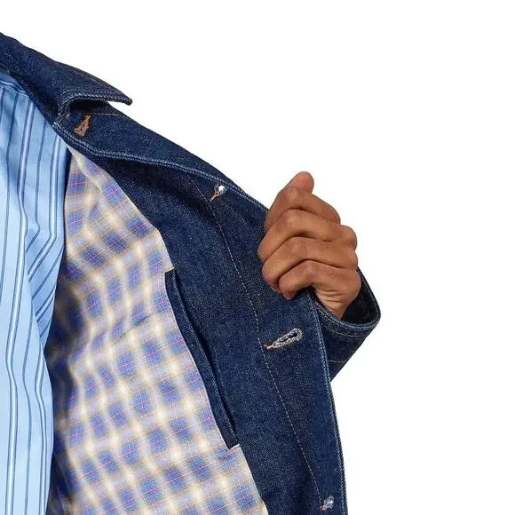 A.P.C. Indigo Anthonin Denim Patch Pocket Button Front Jean Jacket Size Small - Picture 7 of 16